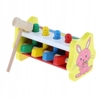 Polecamy - Edukacyjny Kreatywny Manipulacyjny Drewniany Wbijak Montessori Nauka przez Zabawę